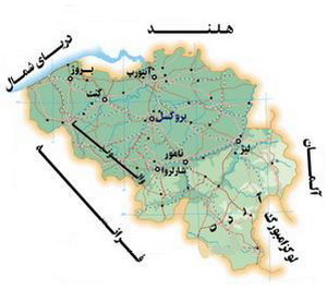 نقشه جغرافیا بلژیک